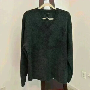 Grayson and Dunn Men’s Gray Lambs Wool Long Sleeve V Neck Sweater Sz XXL